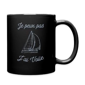 tee shirt voilier - Mug uni - noir - Droite
