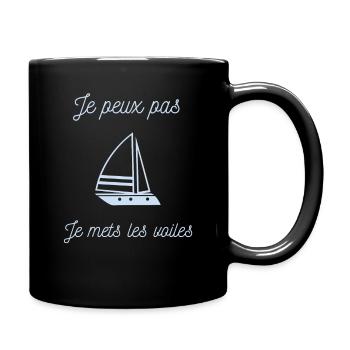 tee shirt bateau voilier - Mug uni - noir - Droite