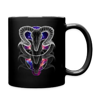 Aries - Aries Skull Zodiac Colored - Full Colour Mug - black - Right