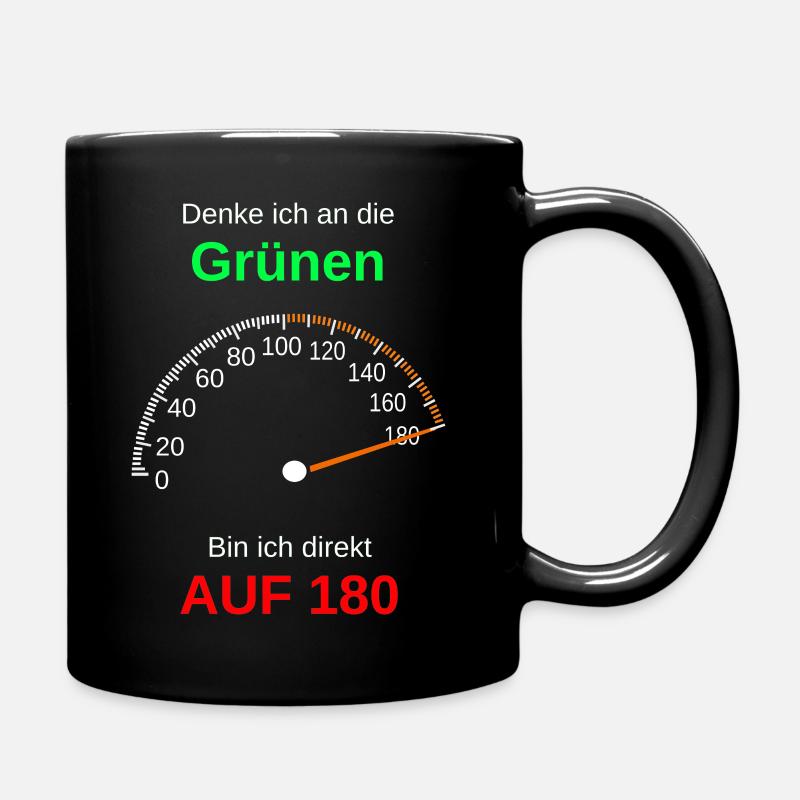 Die Grünen Auf 180 Tempolimit - Tasse einfarbig - Schwarz