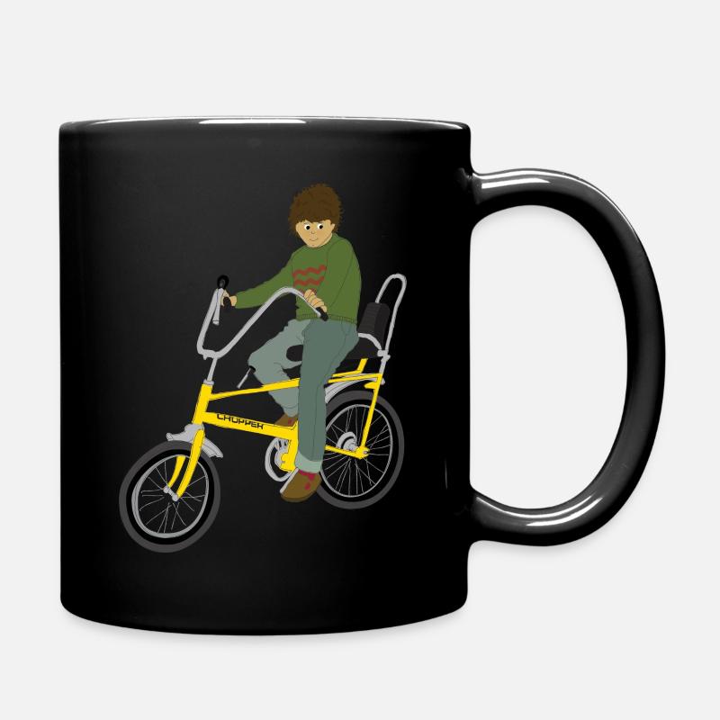 70er Jahre Kid auf einem Chopper - Tasse einfarbig - Schwarz