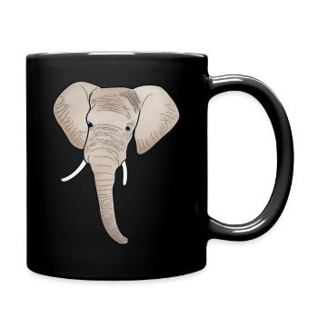 Elefant elephant - Tasse einfarbig - Schwarz - Rechts