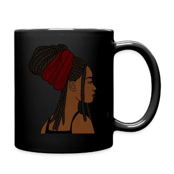 Rasta Frau Afrikanischer Afro Melanin - Tasse einfarbig - Schwarz - Rechts