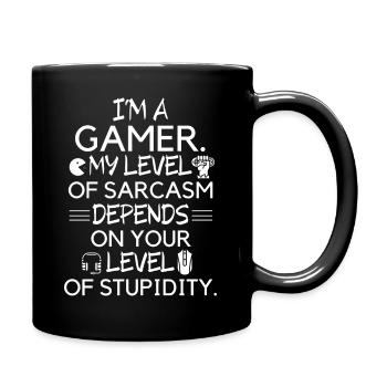 Dans le livre de mon level de sarcasm depends - Mug uni - noir - Droite