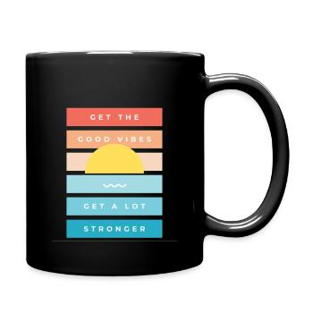 Gute Vibes - Tasse einfarbig - Schwarz - Rechts