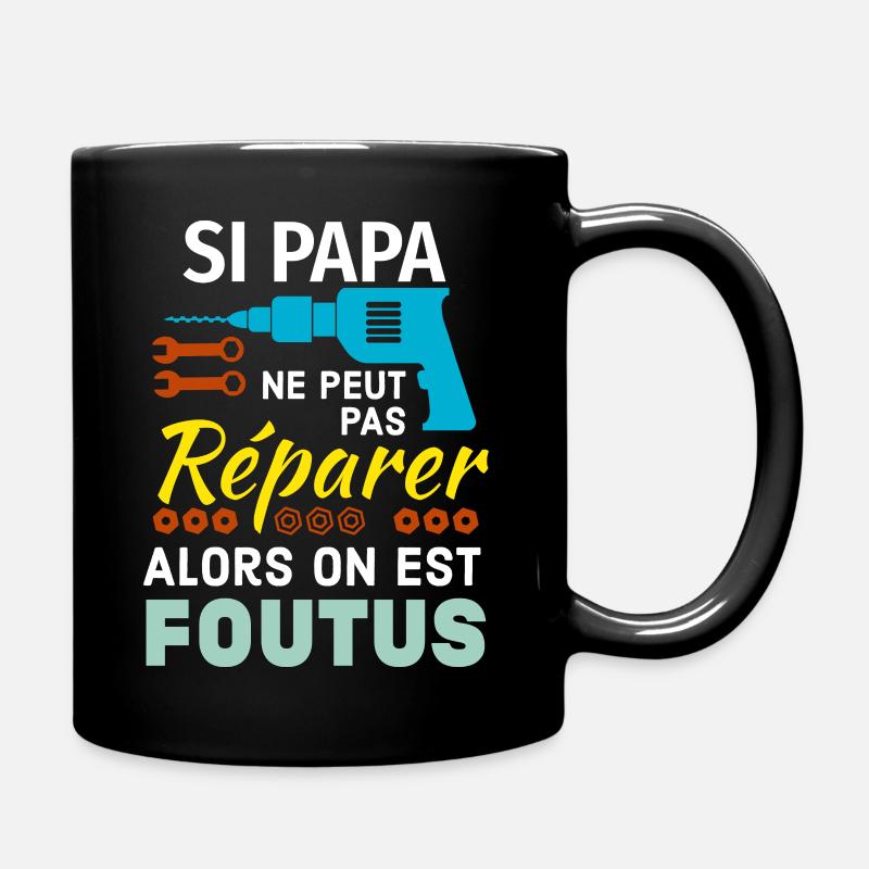 Papa réparateur - Mug uni - noir