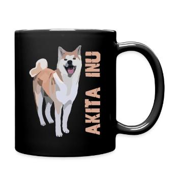 ♥ Akita Inu ♥ - Tasse einfarbig - Schwarz - Rechts