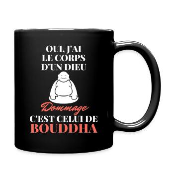 Oui j'ai le corps d'un dieu... - Mug uni - noir - Droite