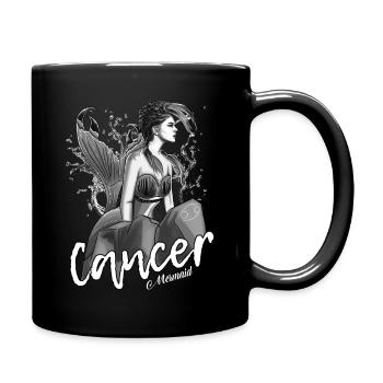 Sirenen-Krebs-Astrologie - Krebs Meerjungfrau Tierkreis - Tasse einfarbig - Schwarz - Rechts