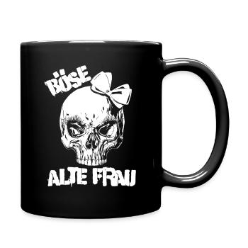 Böse alte Frau - Tasse einfarbig - Schwarz - Rechts