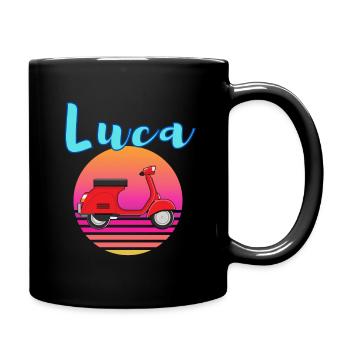 Luca Roller retro - Tasse einfarbig - Schwarz - Rechts