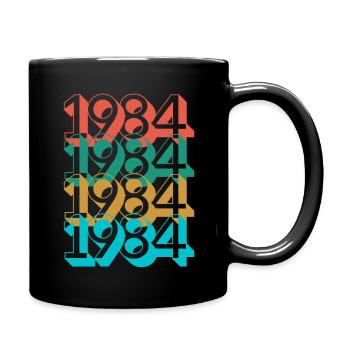 Geburtstag 1984 Retro 1984 geboren Jahr 1984 - Tasse einfarbig - Schwarz - Rechts