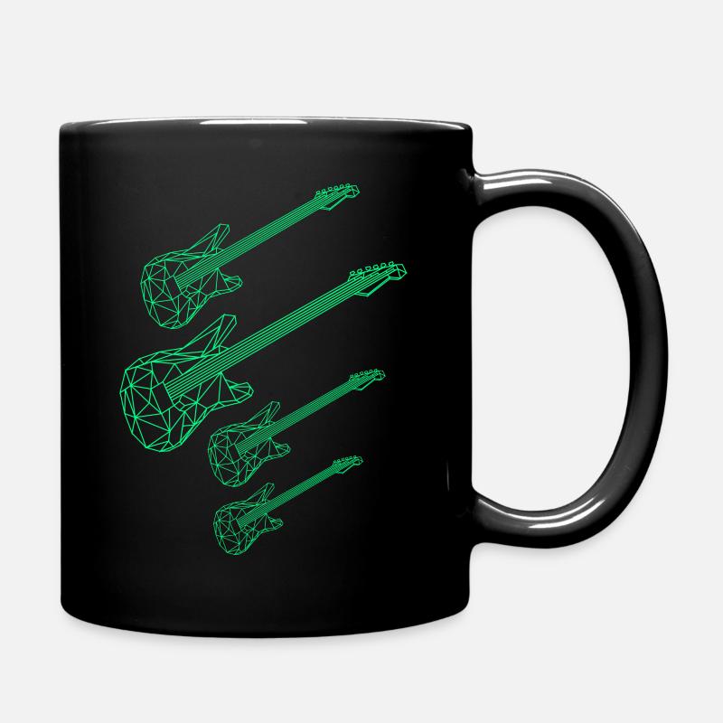 Gitarre Polygon Linie hellgrün vier - Tasse einfarbig - Schwarz