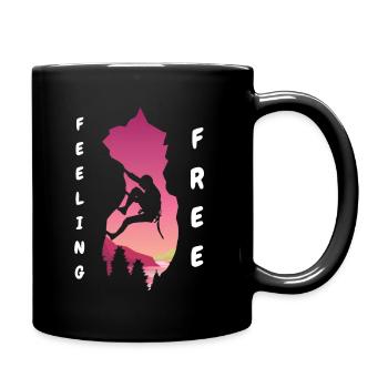 Feel free Climbing Mountaineering - Full Colour Mug - black - Right