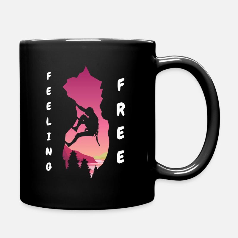 Feel free Climbing Mountaineering - Full Colour Mug - black