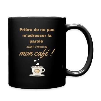Humour café grincheux le matin - Mug uni - noir - Droite