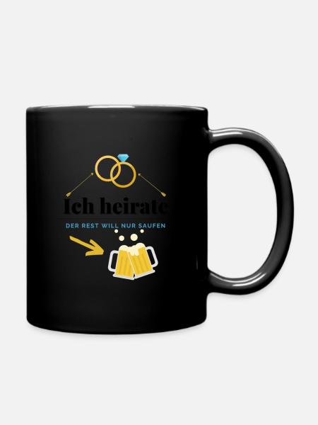 Junggesellenabschied - Ich heirate - Tasse einfarbig - Schwarz
