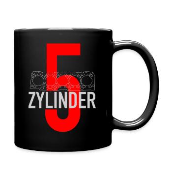 5 Zylinder - Tasse einfarbig - Schwarz - Rechts