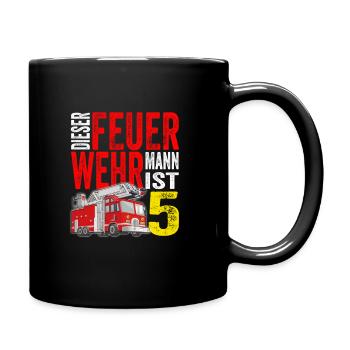 Kinder Feuerwehr T-Shirt 5. Geburtstag Junge 5 - Tasse einfarbig - Schwarz - Rechts