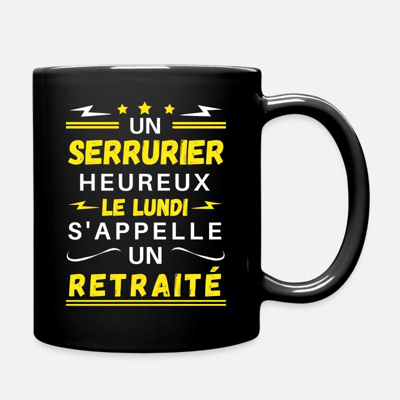 Un serrurier heureux le lundi s'appelle retraité - Mug uni - noir