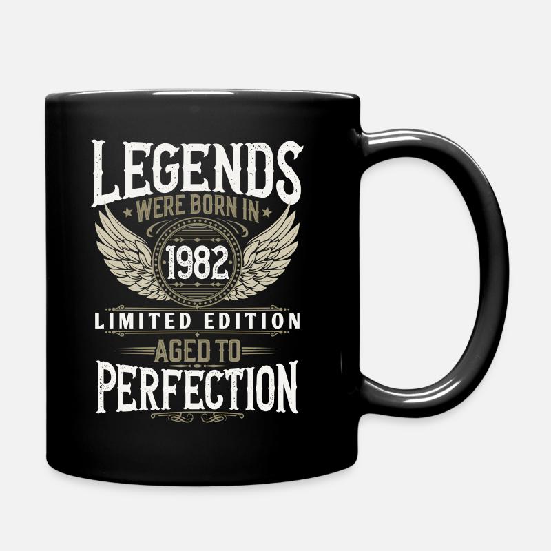 Born in 1982 Legends Birthday Gift - Full Colour Mug - black