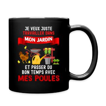 Jardin et poules du bon temps cadeau retraite - Mug uni - noir - Droite