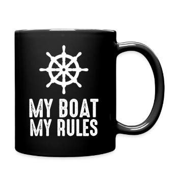My Boat My Rules Mon bateau mes règles capitaine - Mug uni - noir - Droite