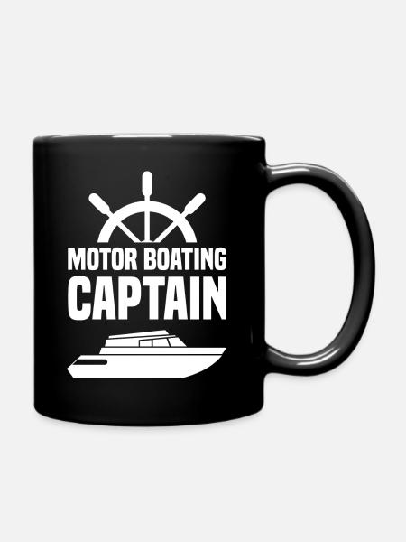 Motor Boat Capitain Boat Ship - Full Colour Mug - black