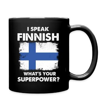 speak finnish superpower - Full Colour Mug - black - Right