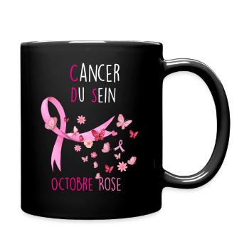 Octobre rose cancer du sein Cadeau femme - Mug uni - noir - Droite