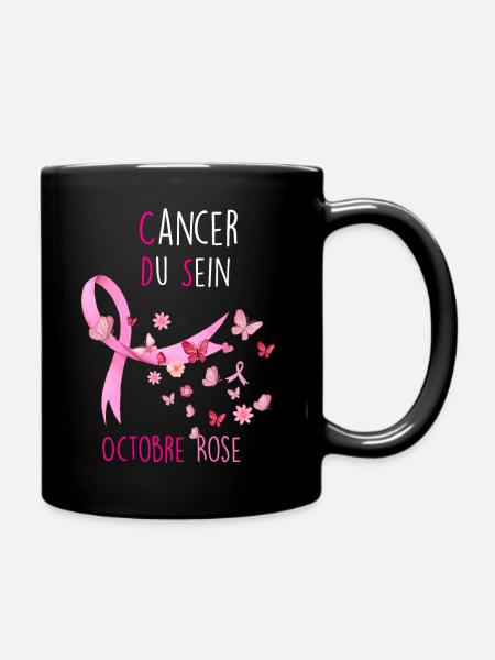 Octobre rose cancer du sein Cadeau femme - Mug uni - noir
