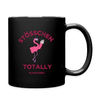 Flamazing - Tiermotiv Flamingo T-Shirt Stößchen - Tasse einfarbig - Schwarz - Rechts