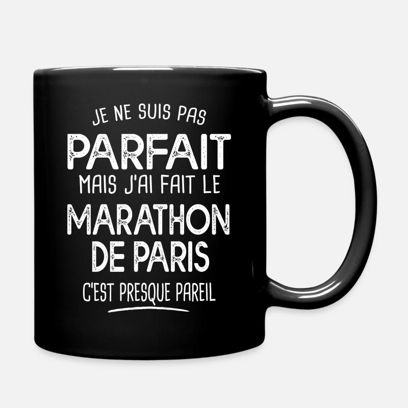 Pas parfait marathon Paris Cadeau humour running - Mug uni - noir
