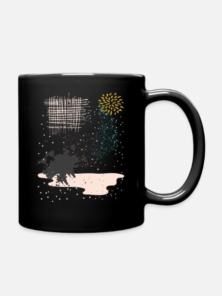 Farbklekse - Tasse einfarbig - Schwarz