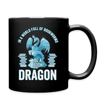 Bookworm Bookdragon Books Dragon Book Fan Reading Fan - Full Colour Mug - black - Right