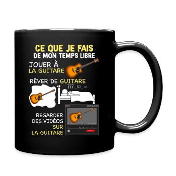 Guitare humour guitariste passionné - Mug uni - noir - Droite
