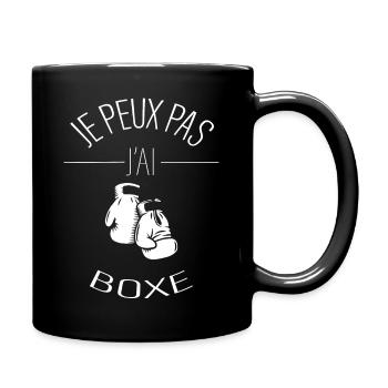 J'peux pas j'ai boxe - Mug uni - noir - Droite