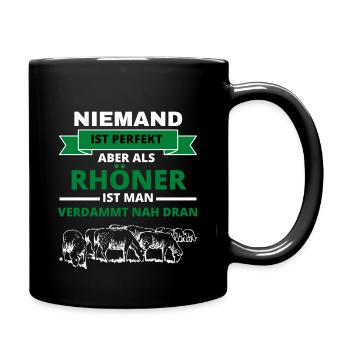 Rhön Hessen hessen Rhöner Rhönschaf Sprüche - Tasse einfarbig - Schwarz - Rechts