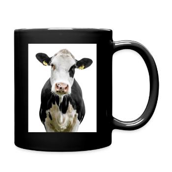Cow. Kuh. koe. ko. vaca. ku. lehmä. vache - Tasse einfarbig - Schwarz - Rechts