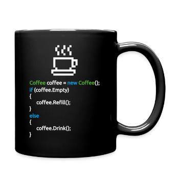 Coffe Code - Tasse einfarbig - Schwarz - Rechts