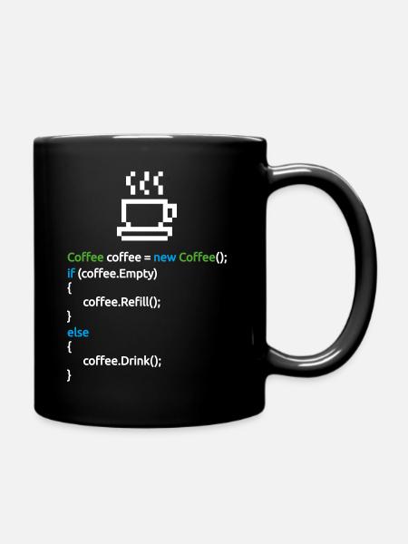 Coffe Code - Tasse einfarbig - Schwarz