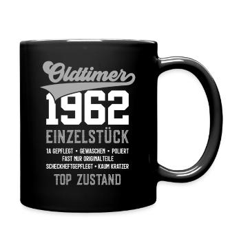 OLDTIMER 1962 EINZELSTÜCK 64. GEBURTSTAG - Tasse einfarbig - Schwarz - Rechts