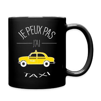 Je Peux pas j'ai mon taxi - Mug uni - noir - Droite