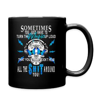 Crâne de musique - Mug uni - noir - Droite