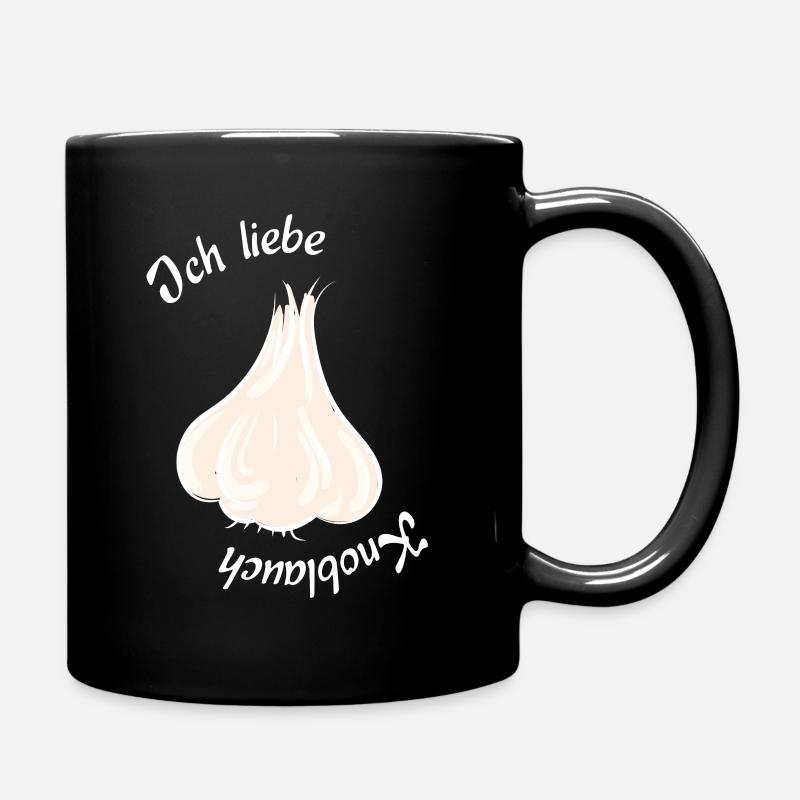 Ich liebe Knoblauch - Tasse einfarbig - Schwarz