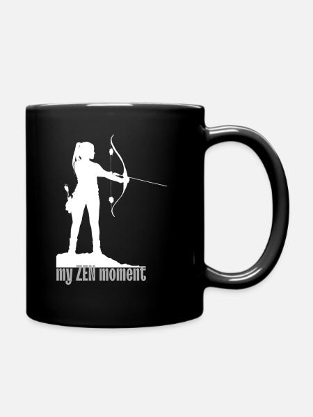 Zen with archery white - Full Colour Mug - black