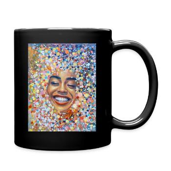 Woman Portrait Abstract Positive - Full Colour Mug - black - Right
