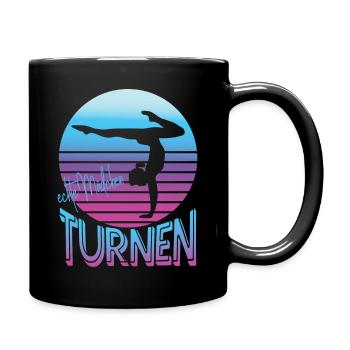 Echte Mädchen Turnen - Tasse einfarbig - Schwarz - Rechts