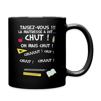 Humour institutrice enfant, maitresse d'école - Mug uni - noir - Droite