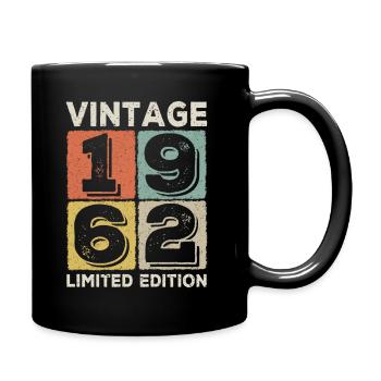 Jahrgang 1962 - Tasse einfarbig - Schwarz - Rechts